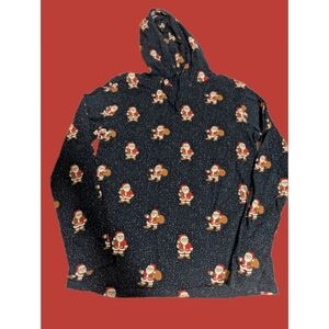 🧑‍🎄NWOT  Denim & Flower Christmas Santa Claus Long Sleeve T-shirt Hoodie sz M